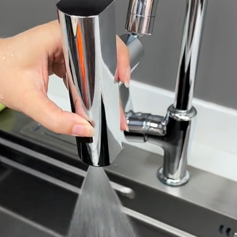 Universal Kitchen Faucet Waterfall Outlet – Splash-Proof Rotating Bubbler Nozzle Extension