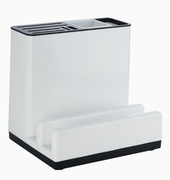 Plastic Knife & Tableware Storage Rack – Multi-Function Kitchen Organizer for Cabinet Convenience