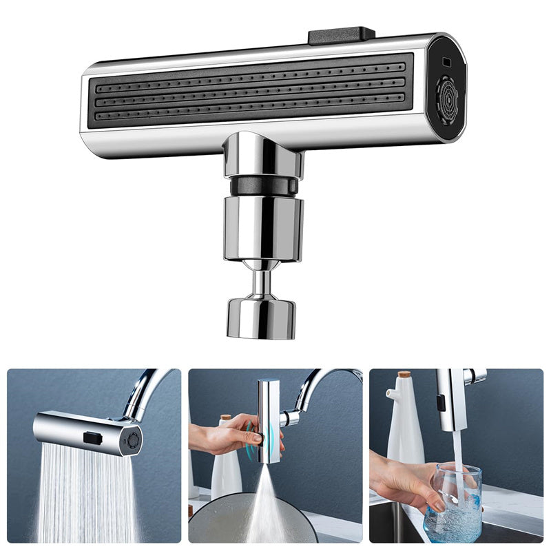 Universal Kitchen Faucet Waterfall Outlet – Splash-Proof Rotating Bubbler Nozzle Extension