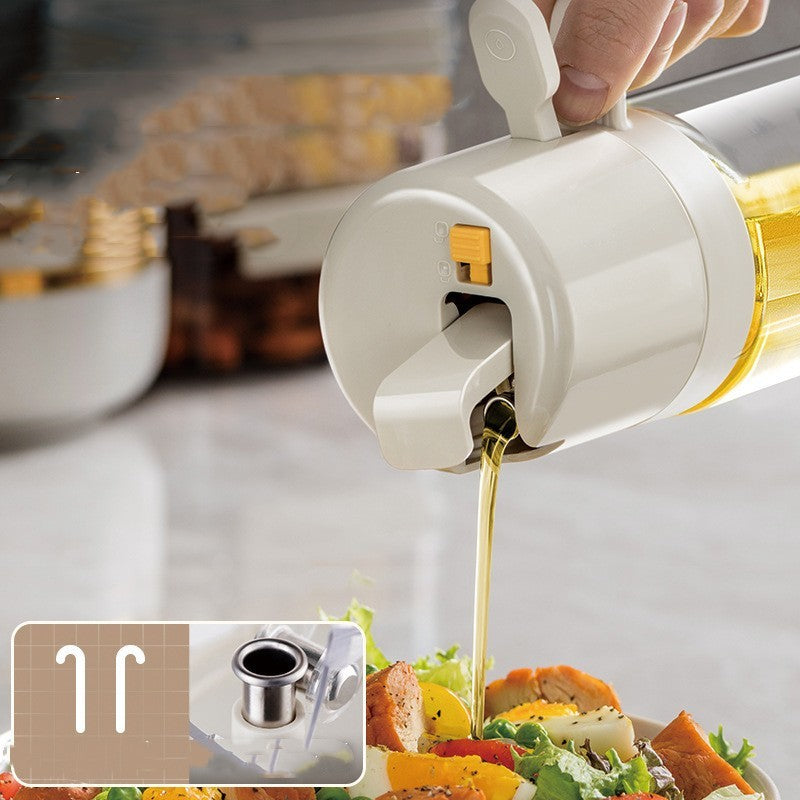 2-in-1 Oil Sprayer Bottle & Dispenser – BBQ Cooking Oil Mister for Olive Oil, Vinegar, and Baking