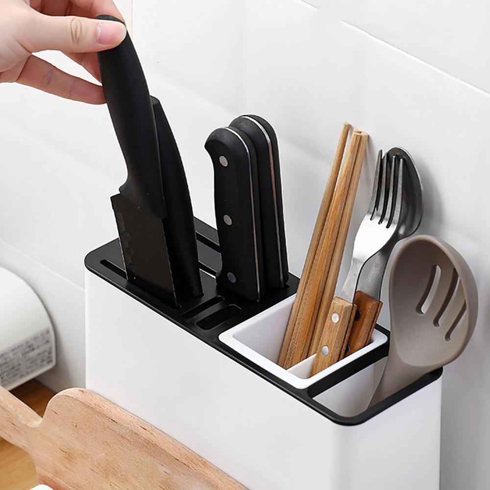 Plastic Knife & Tableware Storage Rack – Multi-Function Kitchen Organizer for Cabinet Convenience