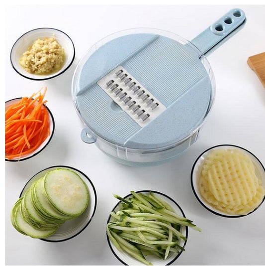 8-in-1 Mandoline Slicer & Vegetable Cutter with Strainer – Multi-Functional Kitchen Tool