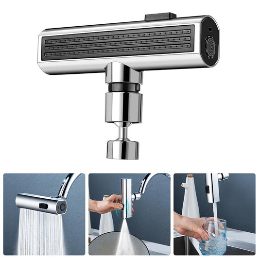 Universal Kitchen Faucet Waterfall Outlet – Splash-Proof Rotating Bubbler Nozzle Extension